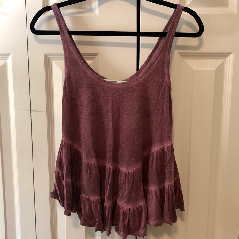 Purple washed layered tank top